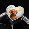 Vizsla Print Heart Charm Steel Bracelet-Free Shipping - Deruj.com