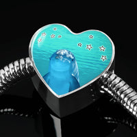 Dolphin Fish Print Heart Charm Steel Bracelet-Free Shipping - Deruj.com