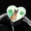 Belgian Malinois Print Heart Charm Steel Bracelet-Free Shipping - Deruj.com