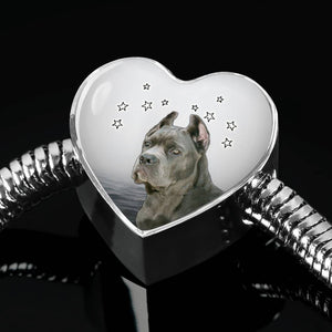 Cane Corso Print Heart Charm Steel Bracelet-Free Shipping - Deruj.com