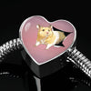 Lovely Hamster Print Heart Charm Steel Bracelet-Free Shipping - Deruj.com