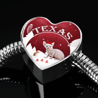 Sphynx Cat Print Heart Charm Steel Bracelet-Free Shipping - Deruj.com