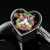 Colorful Cat Print Heart Charm Steel Bracelet-Free Shipping - Deruj.com