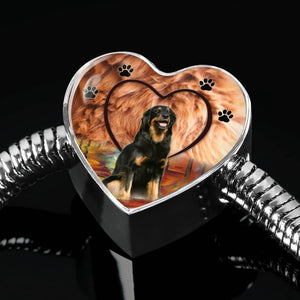 Hovawart Dog Print Heart Charm Steel Bracelet-Free Shipping - Deruj.com