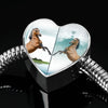 Lusitano Horse Print Heart Charm Steel Bracelet-Free Shipping - Deruj.com