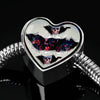 American Flag Skull Print Heart Charm Steel Bracelet-Free Shipping - Deruj.com