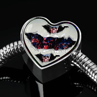 American Flag Skull Print Heart Charm Steel Bracelet-Free Shipping - Deruj.com