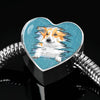 Pembroke Welsh Corgi Dog Art Print Heart Charm Steel Bracelet-Free Shipping - Deruj.com