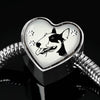 Bull Terrier Dog Print Heart Charm Steel Bracelet-Free Shipping - Deruj.com