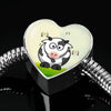 Cute Cow With Butterfly Print Heart Charm Steel Bracelet-Free Shipping - Deruj.com