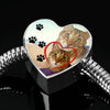 Pixie Bob Cat Print Heart Charm Steel Bracelet-Free Shipping - Deruj.com