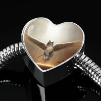 Norwegian Forest Cat Print Heart Charm Steel Bracelet-Free Shipping - Deruj.com