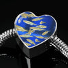 Zebrafish Fish Print Heart Charm Steel Bracelet-Free Shipping - Deruj.com