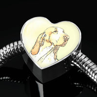 Bracco Italiano Dog Print Heart Charm Steel Bracelet-Free Shipping - Deruj.com
