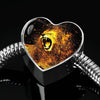 Roaring Lion Art Print Heart Charm Steel Bracelet-Free Shipping - Deruj.com