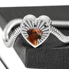 Rhodesian Ridgeback Print Heart Charm Steel Bracelet-Free Shipping - Deruj.com