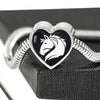 Friesian Horse Vector Art Print Heart Charm Steel Bracelet-Free Shipping - Deruj.com