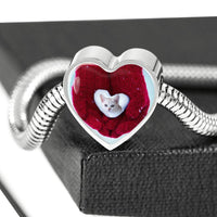 Cute Burmilla Cat Print Heart Charm Steel Bracelet-Free Shipping - Deruj.com