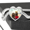 Sussex Spaniel Print Heart Charm Steel Bracelet-Free Shipping - Deruj.com