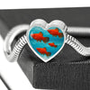 Southern Platyfish Fish Print Heart Charm Steel Bracelet-Free Shipping - Deruj.com