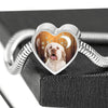 Clumber Spaniel Print Heart Charm Steel Bracelet-Free Shipping - Deruj.com