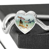 Glowlight Tetra Fish Print Heart Charm Steel Bracelet-Free Shipping - Deruj.com