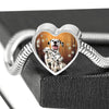 Dalmatian Dog Print Heart Charm Steel Bracelet-Free Shipping - Deruj.com