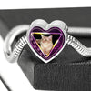 Javanese Cat Print Heart Charm Steel Bracelet-Free Shipping - Deruj.com