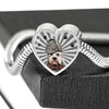 Dandie Dinmont Terrier Print Heart Charm Steel Bracelet-Free Shipping - Deruj.com