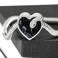 Amazing Snake Print Heart Charm Steel Bracelet-Free Shipping - Deruj.com