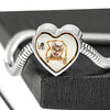 Lovely Bengal Cat Print Heart Charm Steel Bracelet-Free Shipping - Deruj.com