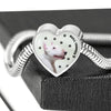 Bull Terrier Print Heart Charm Steel Bracelet-Free Shipping - Deruj.com