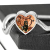 Hovawart Dog Print Heart Charm Steel Bracelet-Free Shipping - Deruj.com