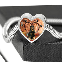 Hovawart Dog Print Heart Charm Steel Bracelet-Free Shipping - Deruj.com