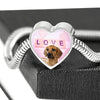 Rhodesian Ridgeback Dog Print Heart Charm Steel Bracelet-Free Shipping - Deruj.com