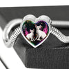 Devon Rex Cat Print Heart Charm Steel Bracelet-Free Shipping - Deruj.com