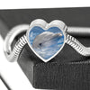 Cute Dolphin Print Heart Charm Steel Bracelet-Free Shipping - Deruj.com