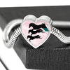 Horse Running Art Print Heart Charm Steel Bracelet-Free Shipping - Deruj.com