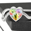 Cute Russian Blue Cat Print Heart Charm Steel Bracelet-Free Shipping - Deruj.com