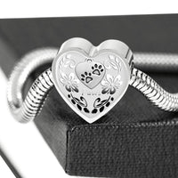 Paws Print Heart Charm Steel Bracelet-Free Shipping - Deruj.com