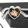 Syrian Hamster Print Heart Charm Steel Bracelet-Free Shipping - Deruj.com