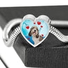 Petit Basset Griffon Vendeen Print Heart Charm Steel Bracelet-Free Shipping - Deruj.com