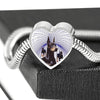 Doberman Pinscher Print Heart Charm Steel Bracelet-Free Shipping - Deruj.com