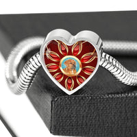 Tosa Inu Dog Print Heart Charm Steel Bracelet-Free Shipping - Deruj.com