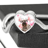Cesky Terrier Print Heart Charm Steel Bracelet-Free Shipping - Deruj.com