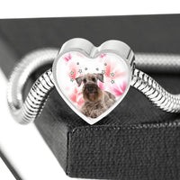 Cesky Terrier Print Heart Charm Steel Bracelet-Free Shipping - Deruj.com
