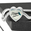 Greyhound Dog Art Print Heart Charm Steel Bracelet-Free Shipping - Deruj.com