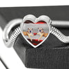 Border Terrier Print Heart Charm Steel Bracelet-Free Shipping - Deruj.com