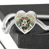 Norwegian Elkhound Dog Print Heart Charm Steel Bracelet-Free Shipping - Deruj.com