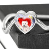 West Highland White Terrier Print Heart Charm Steel Bracelet-Free Shipping - Deruj.com